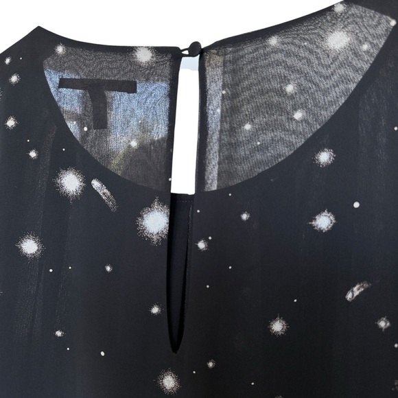 Victoria's Secret XL Black Starry Sheer Chiffon Long Sleeve Dress Party Cocktail - Picture 11 of 11